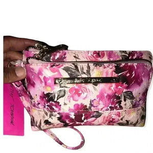 Betsy Johnson Floral Wristlet Pouch